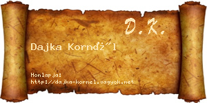 Dajka Kornél névjegykártya